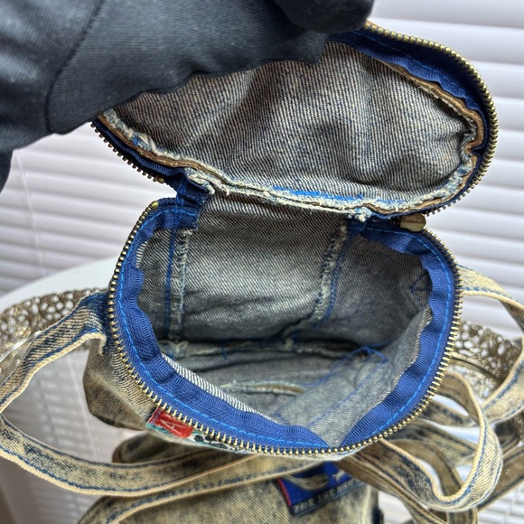 Vintage Fanny Pack Deadstock Acid Wash Denim Bag Save the Whales Panda Travel - Picture 9 of 11